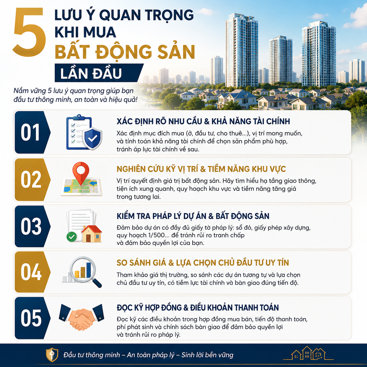 5 lưu ý quan trọng khi mua bất động sản lần đầu